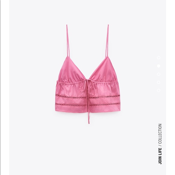Zara Pink Ruffled Top - Picture 2 of 4